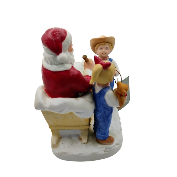 VTG HOMCO Denim Days "Santa's Visit" Figurine #8924 1985 Christmas Porcelain‎ - Picture 4 of 7